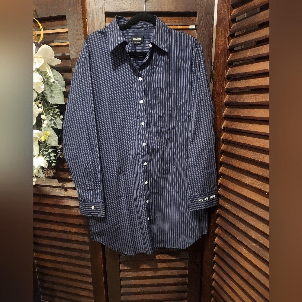 Zadig & Voltaire Navy Striped Long Sleeve Dress